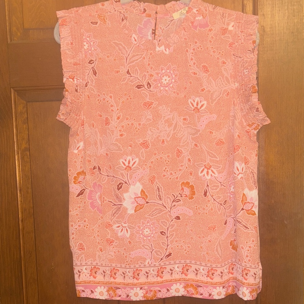 Chic Floral Ruffle Sleeve Blouse